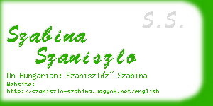 szabina szaniszlo business card